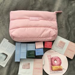 Laneige skincare kit including pink bag