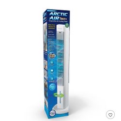 Arctic Air Tower +: Electric Portable Cooling Fan, Quiet Operation, 4 Speeds, Black, 103 CFM, No Assembly Required