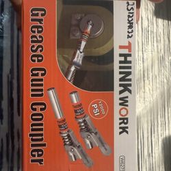 THINKWORK 2PC Grease Gun Coupler, 0.53" Grease Gun Tips, Strong Lock & Extra Reach Grease Coupler, 12000 PSI Quick Release Grease Coupler, Compatible 