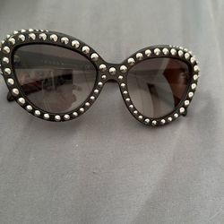 PRADA  women's cat eyes studded sunglasses