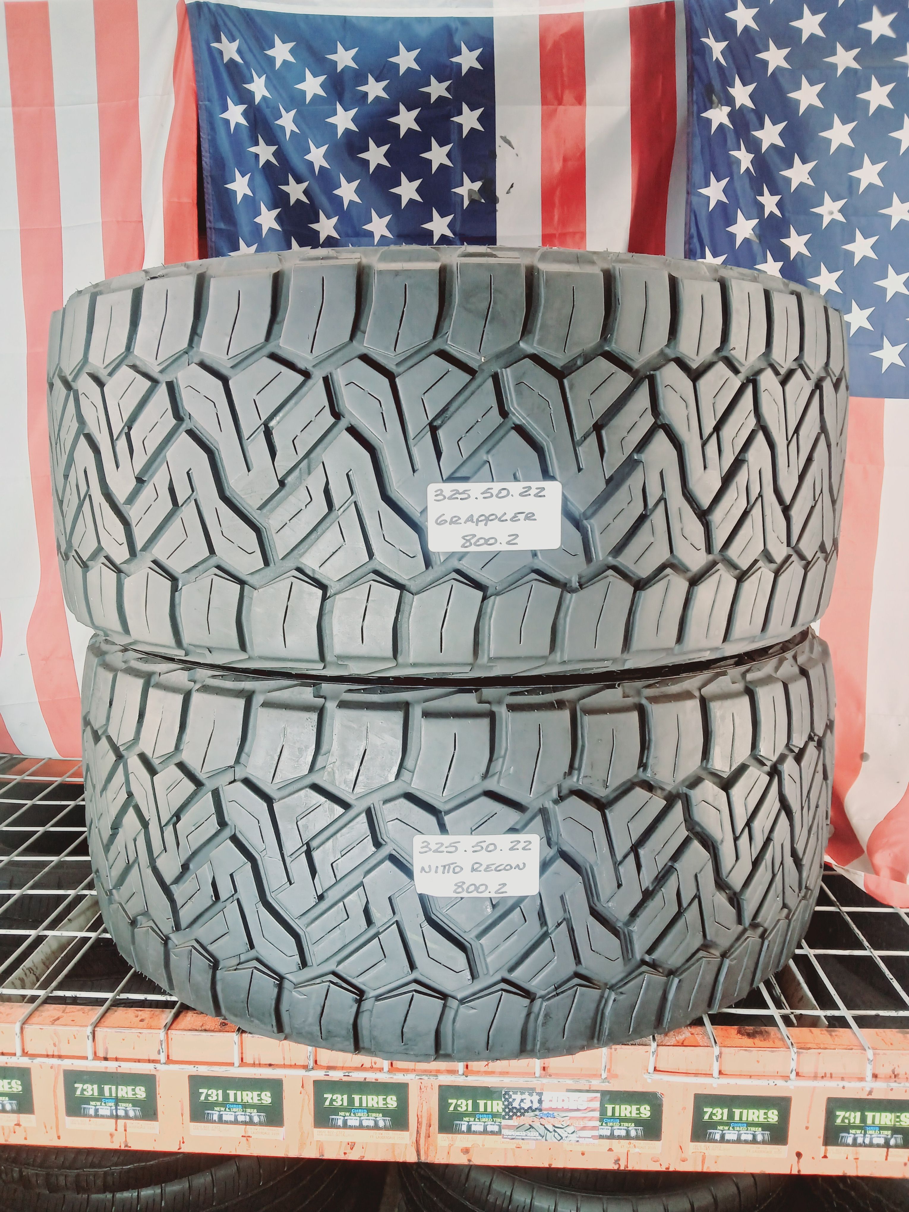 LT325/50R22 NITTO RECON GRAPPLER R/T 325/50R22 ALL TERRAIN OEM FACTORY REPLACEMENT TAKE-OFF USED TIRES TRUCK SUV SPORT CAR SEDAN JEEP 325 50 22