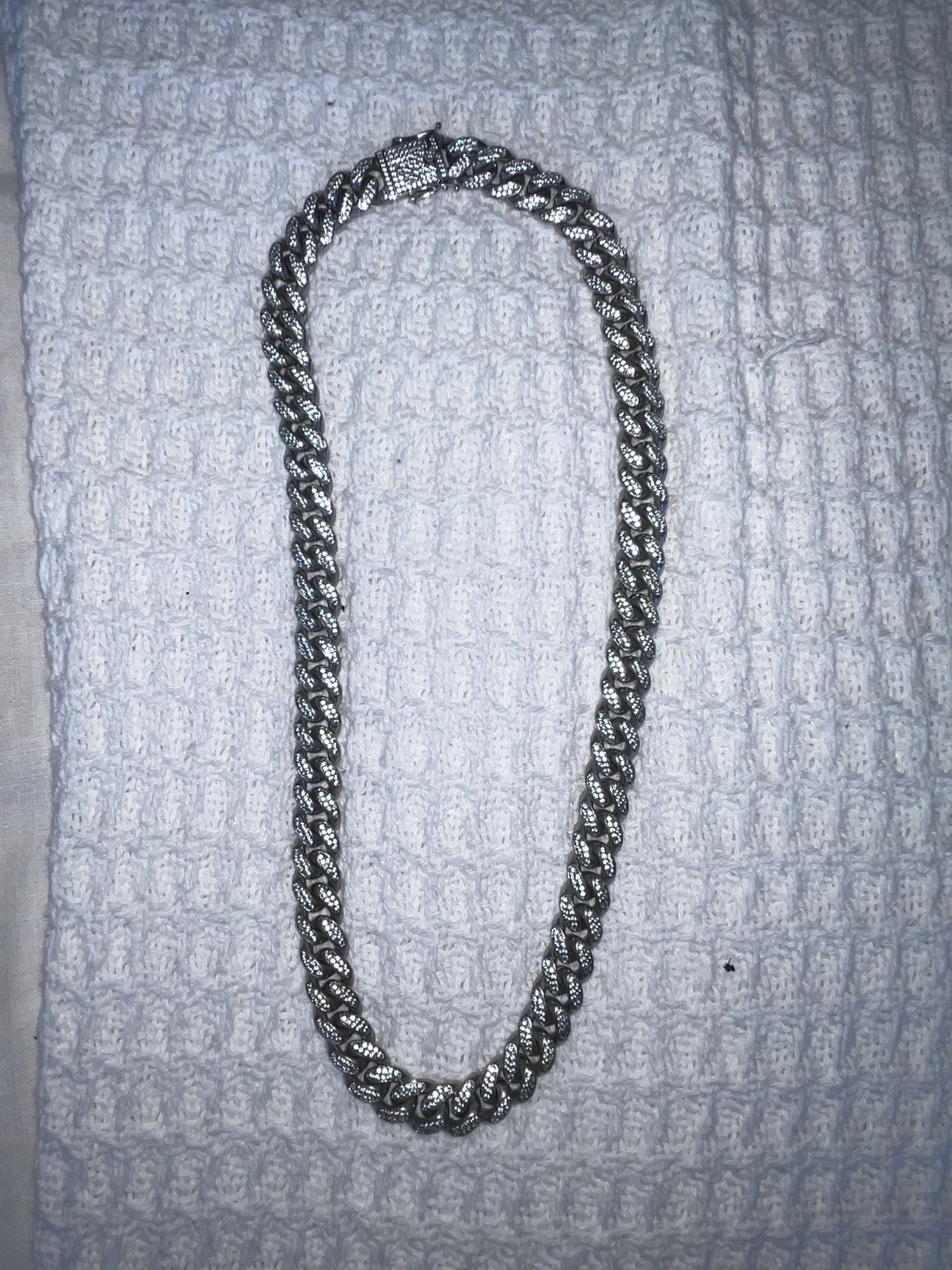 GLD White Gold Diamond Cuban Chain