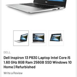 Dell Inspiron 13 P83G Laptop Intel Core i5 1.60 GHz 8GB Ram 256GB SSD Windows 10 Home | Refurbished