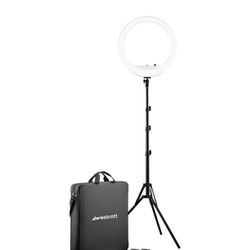 Westcott 18” Bi-Color LED Ring Light Kit With  Batteries and Stand