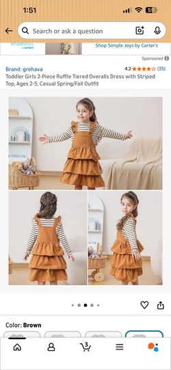 Overalls Girl Dress 2 Piece Set 