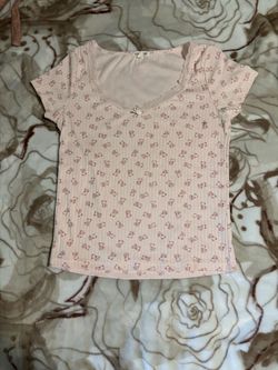 Pink teddy bear print shirt