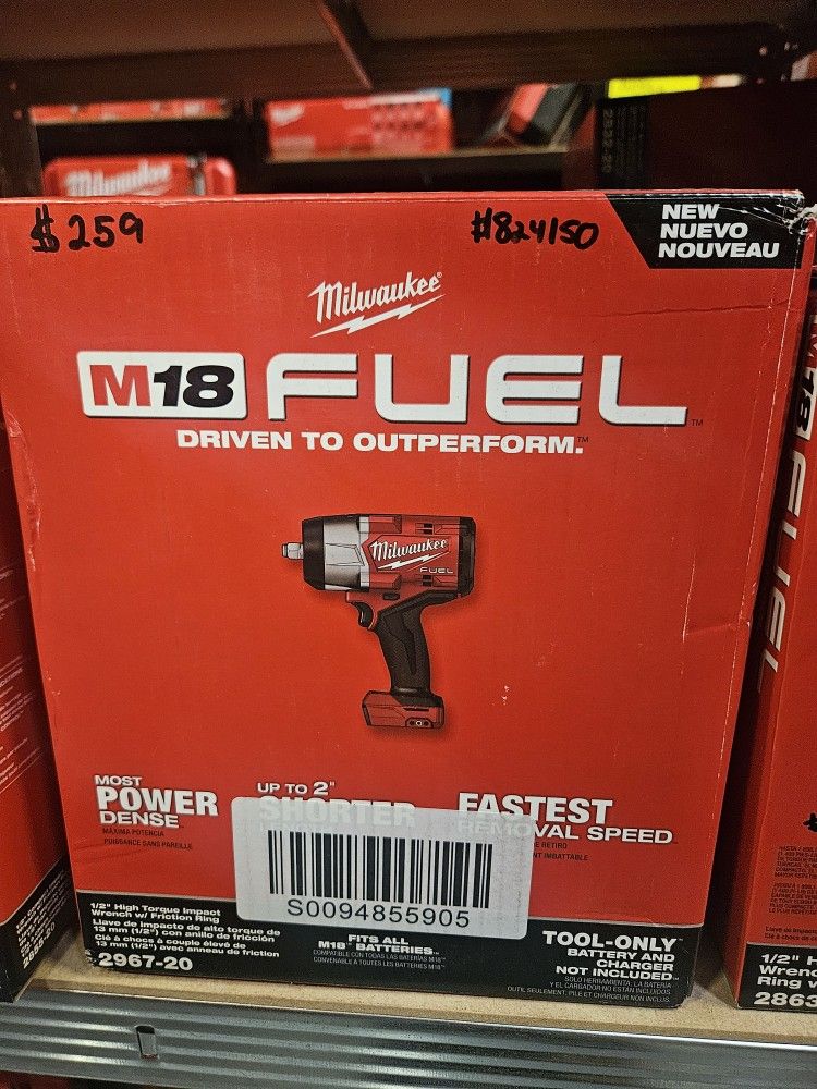 Milwaukee
M18 FUEL 18V Lithium-Ion Brushless Cordless 1/2 in. Impact Wrench with Friction Ring (Tool-Only)