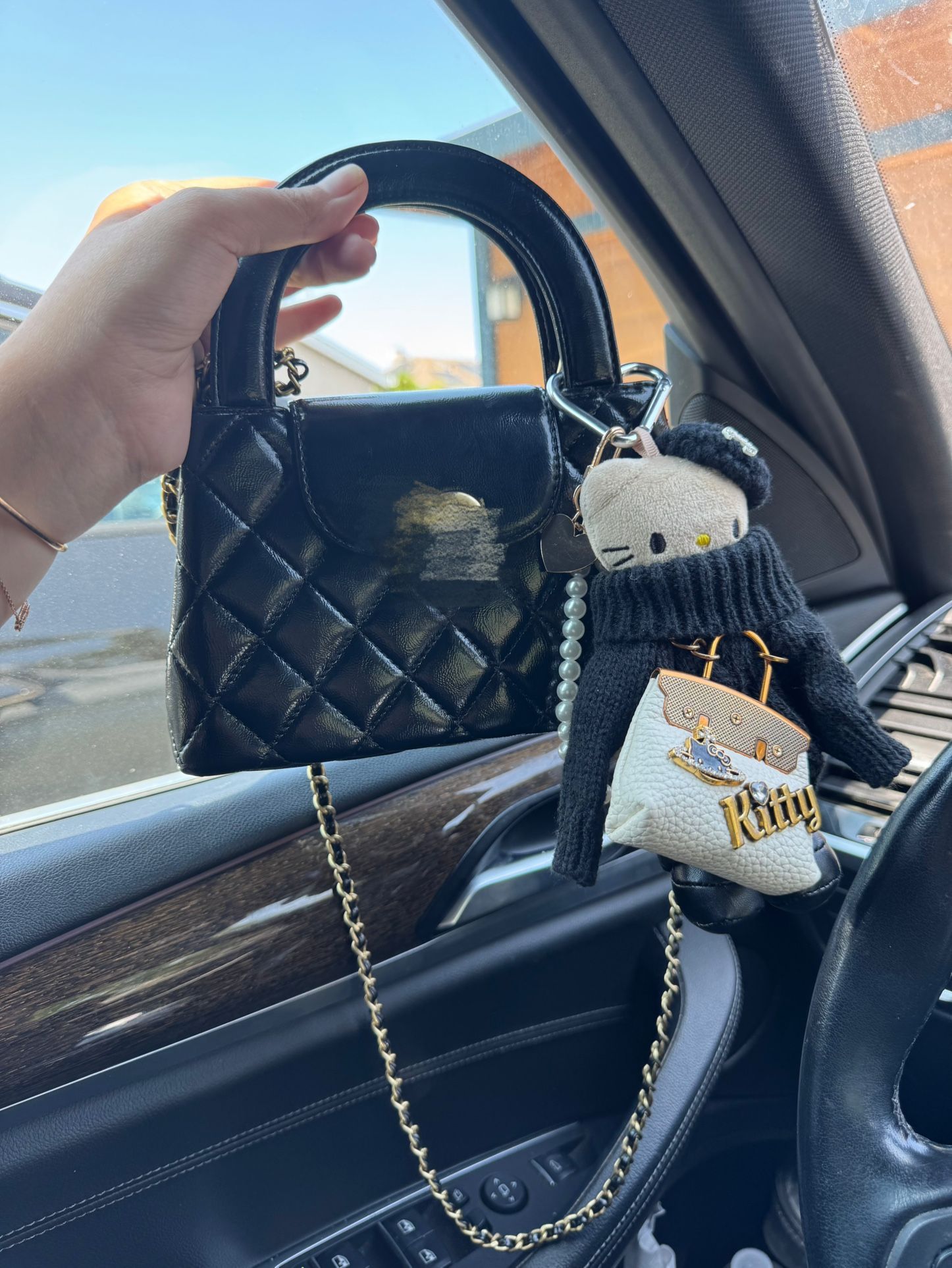 Chic Mini Black Bag – Great Condition with Unique Charm