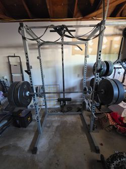 Valor Fitness BD-7 Power Rack with Lat Pull, Low Row + Shoulder Press Attachment