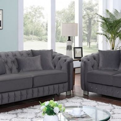 Brand New Super Plush Dark Grey Sofa & Loveseat (Pillows Included)