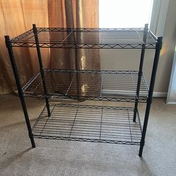 3 Tier steel wire shelving unit.  H36” x  L36” x  W18”