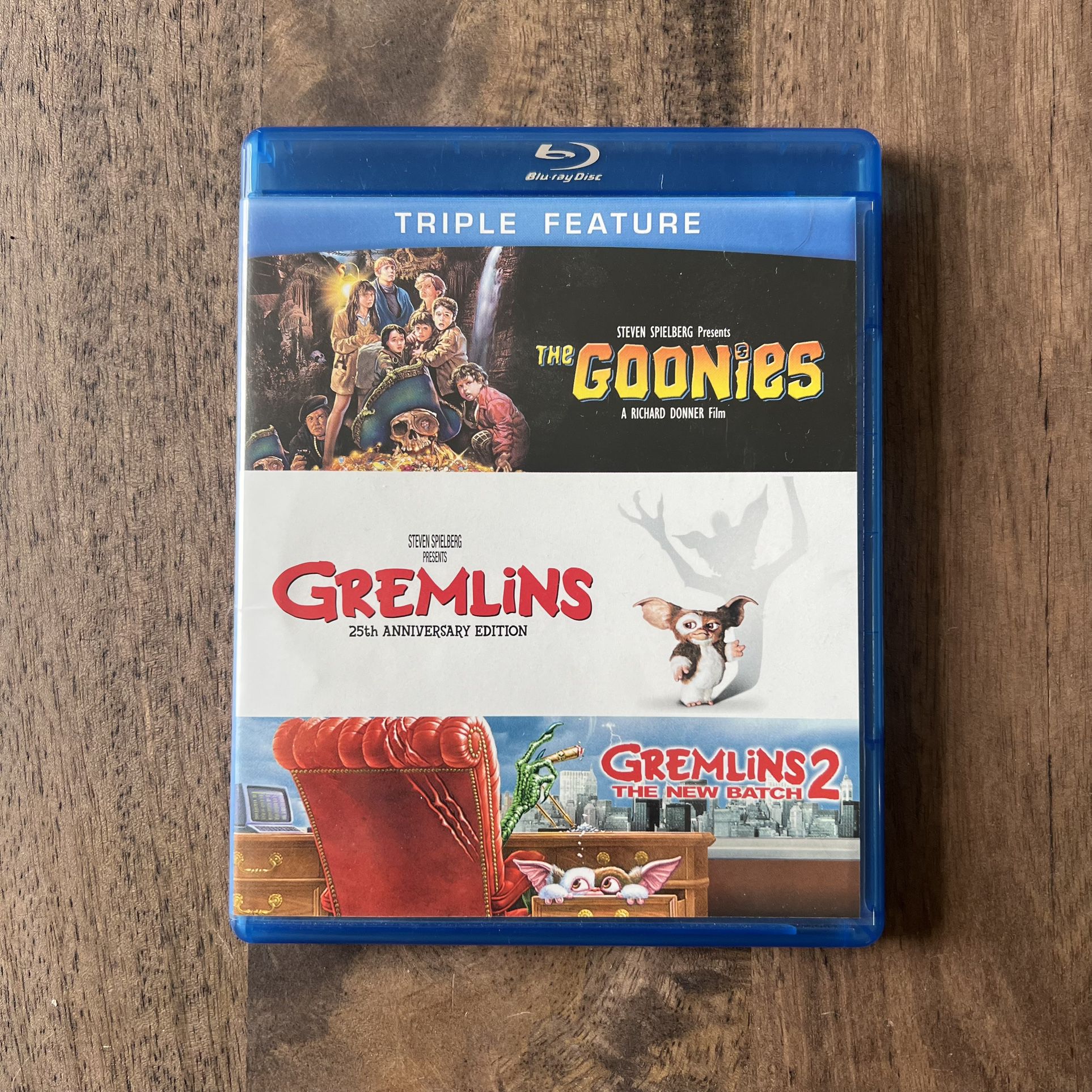 Vintage Classic Triple Feature - The Goonies, Gremlins 1 & 2 Blu-Ray Movies