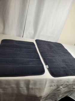 Memory Foam Bath Mats Navy Blue Set of 2
