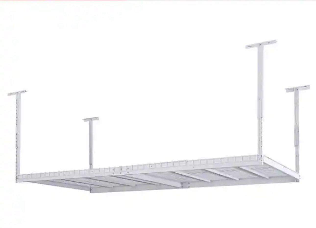 97.5 in. W x 43.75 in. H x 32 in. D Adjustable Metal Overhead Garage Storage Rack in White