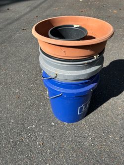 Buckets and planter pots