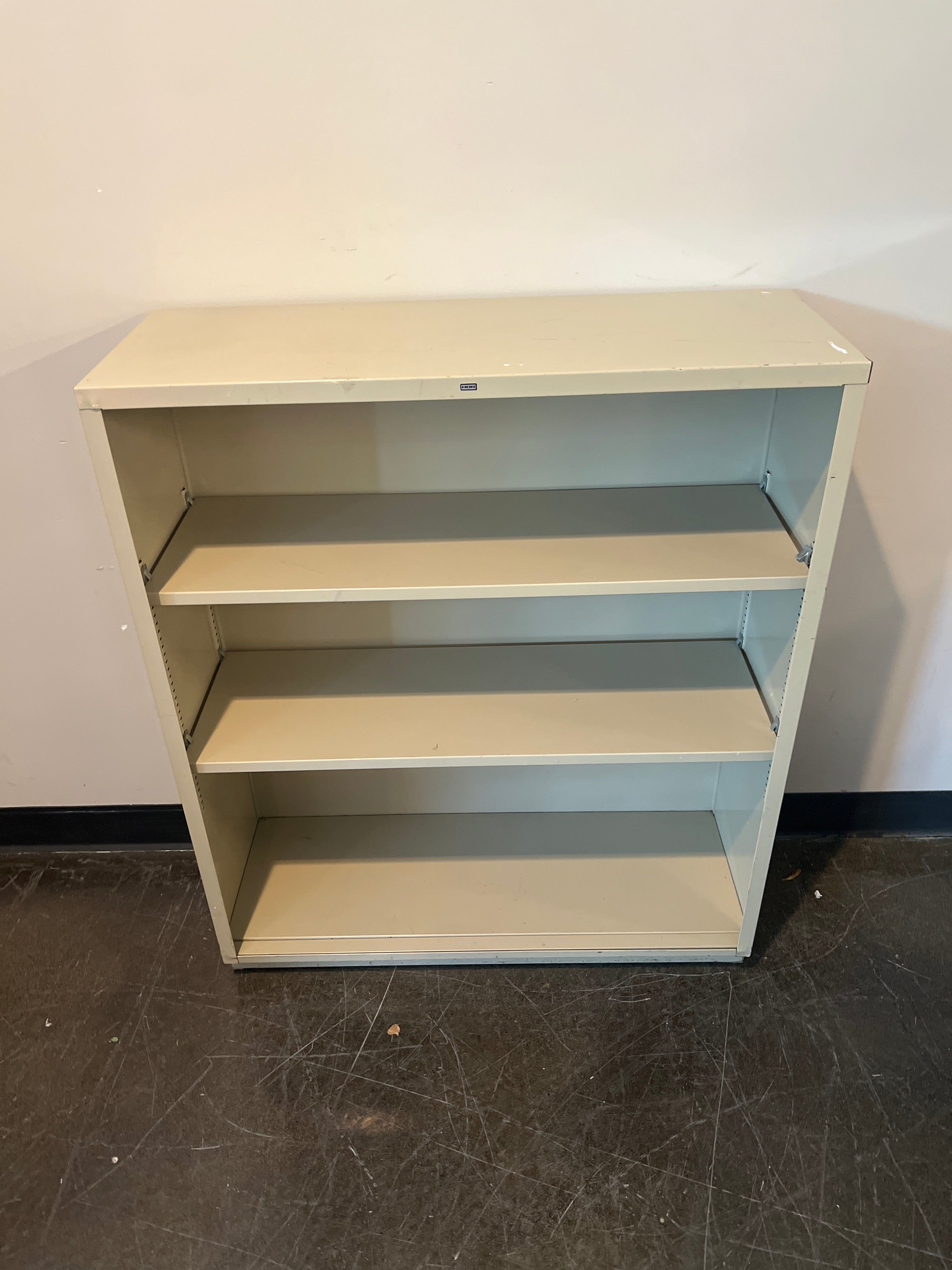 Hon Beige Metal 3-Shelf Bookcase