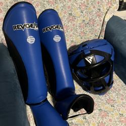 Like New MMA Shin Guards And Headgear 