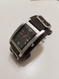 Genuine Leather Band Wrist Watch By Guess