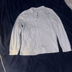 Heather Grey Long Sleeve Quarter Button Casual Shirt made by George men’s size Medium