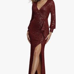 Burgundy Sequin Dress Size Large 