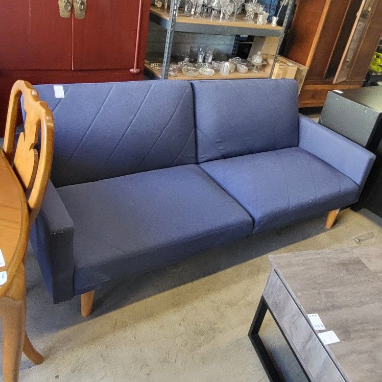 Blue Futon Click-Clack Sofa