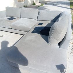 2 Piece Gray Sectional Sofa Couch-DELIVERY AVAILABLE