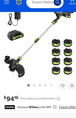 Cordless Weed Wacker + 8 spools of string trimmer. 20v. New