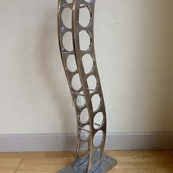Modern Chrome Wine Rack - Holds 9 Bottles