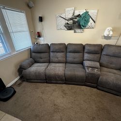 Modular Couch with Dual Power Recliners