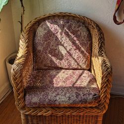 Vintage Braided Wicker Rattan Chair