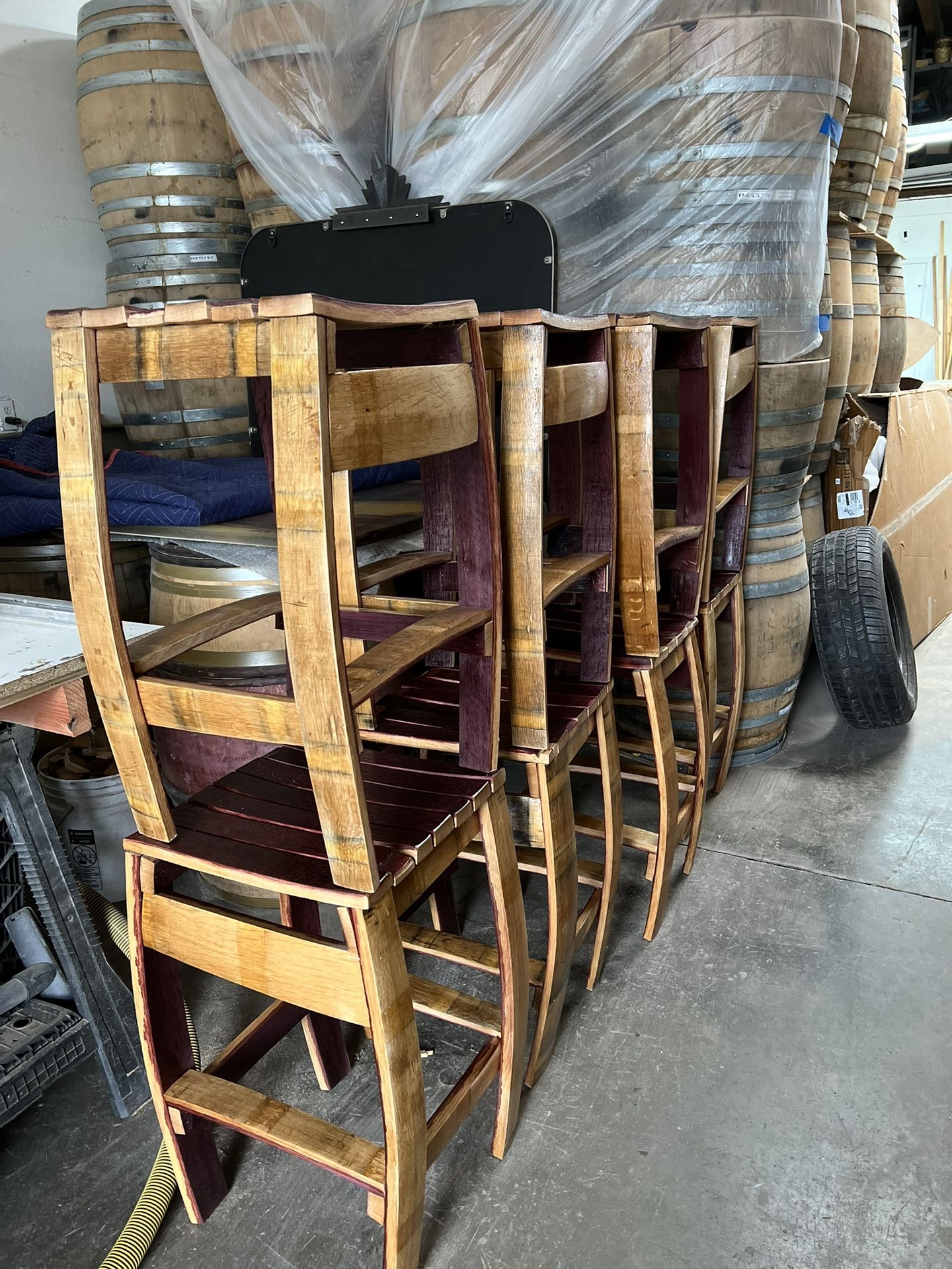 Custom Wood Barrel Stools