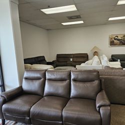 Leather sofa w/ power recliners - Kolson 