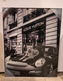 Prism Crystal Glass Art Luxury Print, Cheetah at the Luxury Shop 24X30 inches (Skokie)