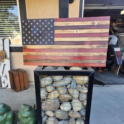 50 State Wooden Homemade American Flag