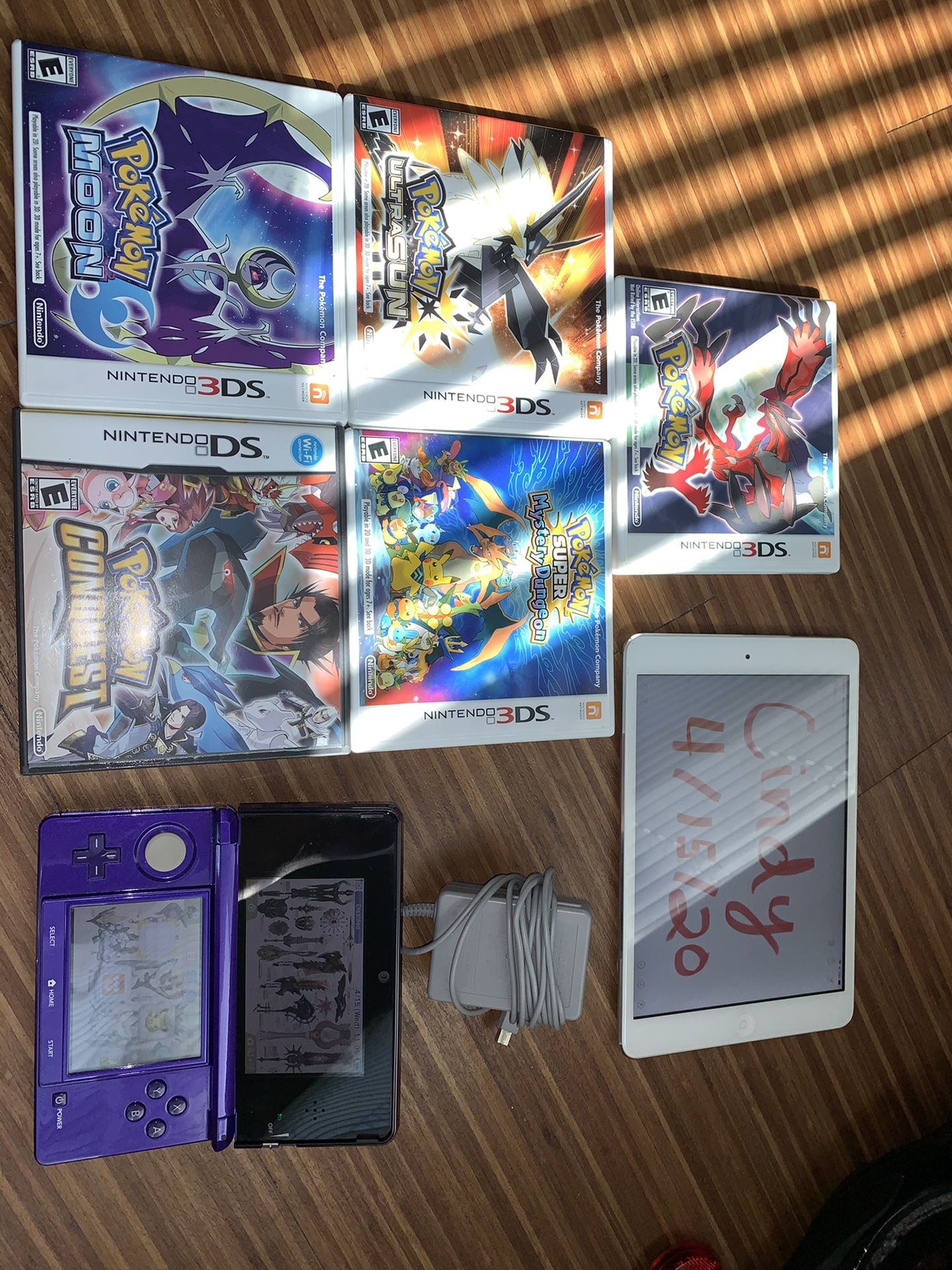 Nintendo 3DS Console with 3 Pokémon Games Left 4/18