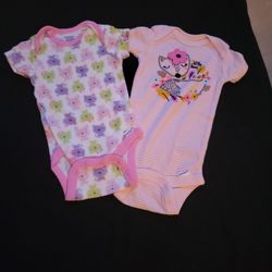 2 Baby Girl Onesies Set