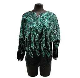 Vintage Size Medium Green Sequin Top