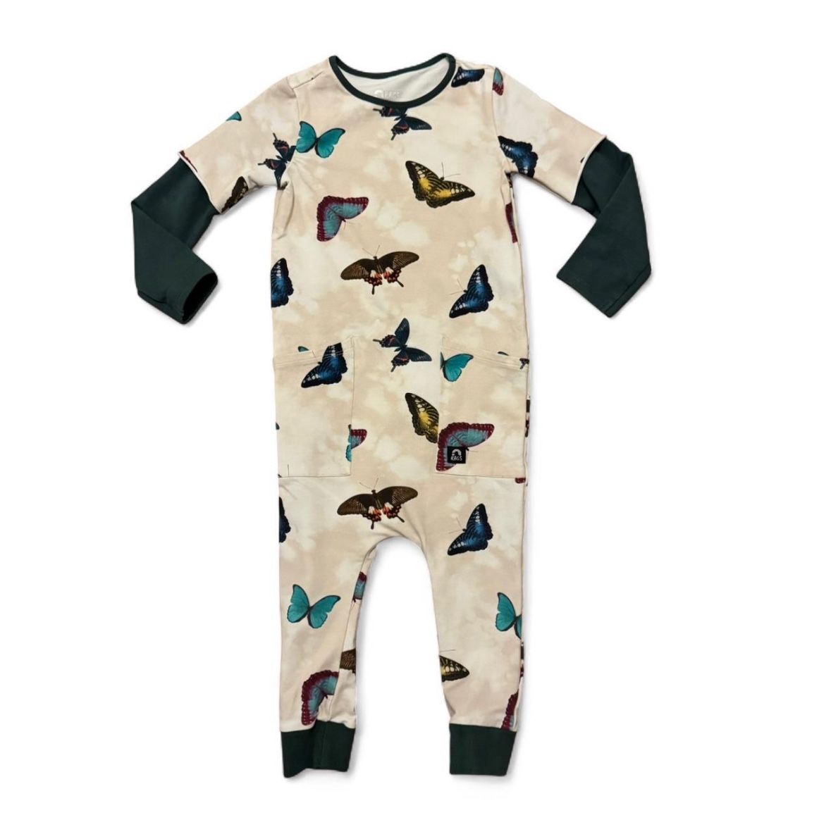 Rags to raches girl butterfly long sleeve romper jumpsuit