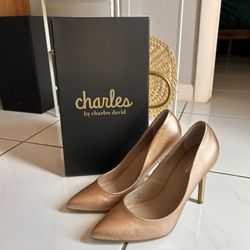 Charles David Rose Gold Heels Size 8