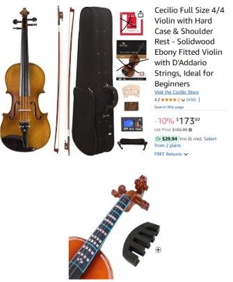 $100 Cecilio Full Size 4/4 Violin