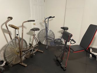 Exercise bikes, bench, boxing gloves & more