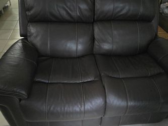 Dark Brown Leather 2-Seater Sofa