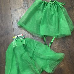 Set of 2 green tutu girls skirts one size 4 5 6 7 8 9 10 12 #12