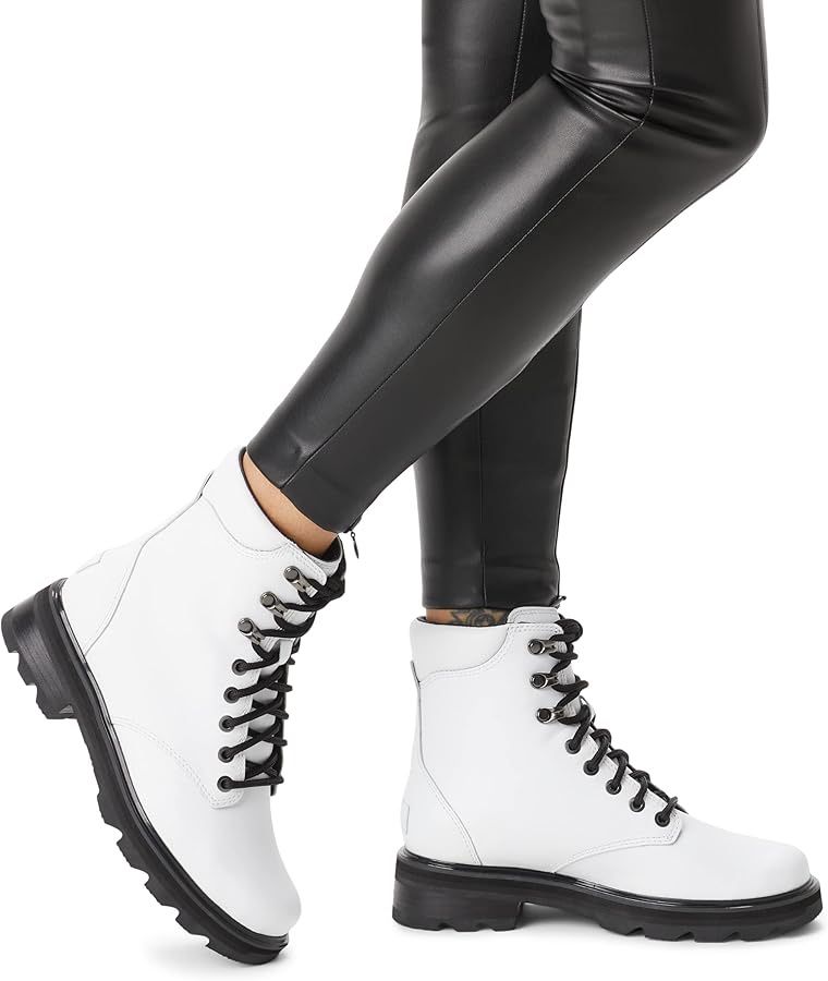 Sorel Lennox Waterproof Lace-Up Boots White and Black Size 8.5 New Retail $190