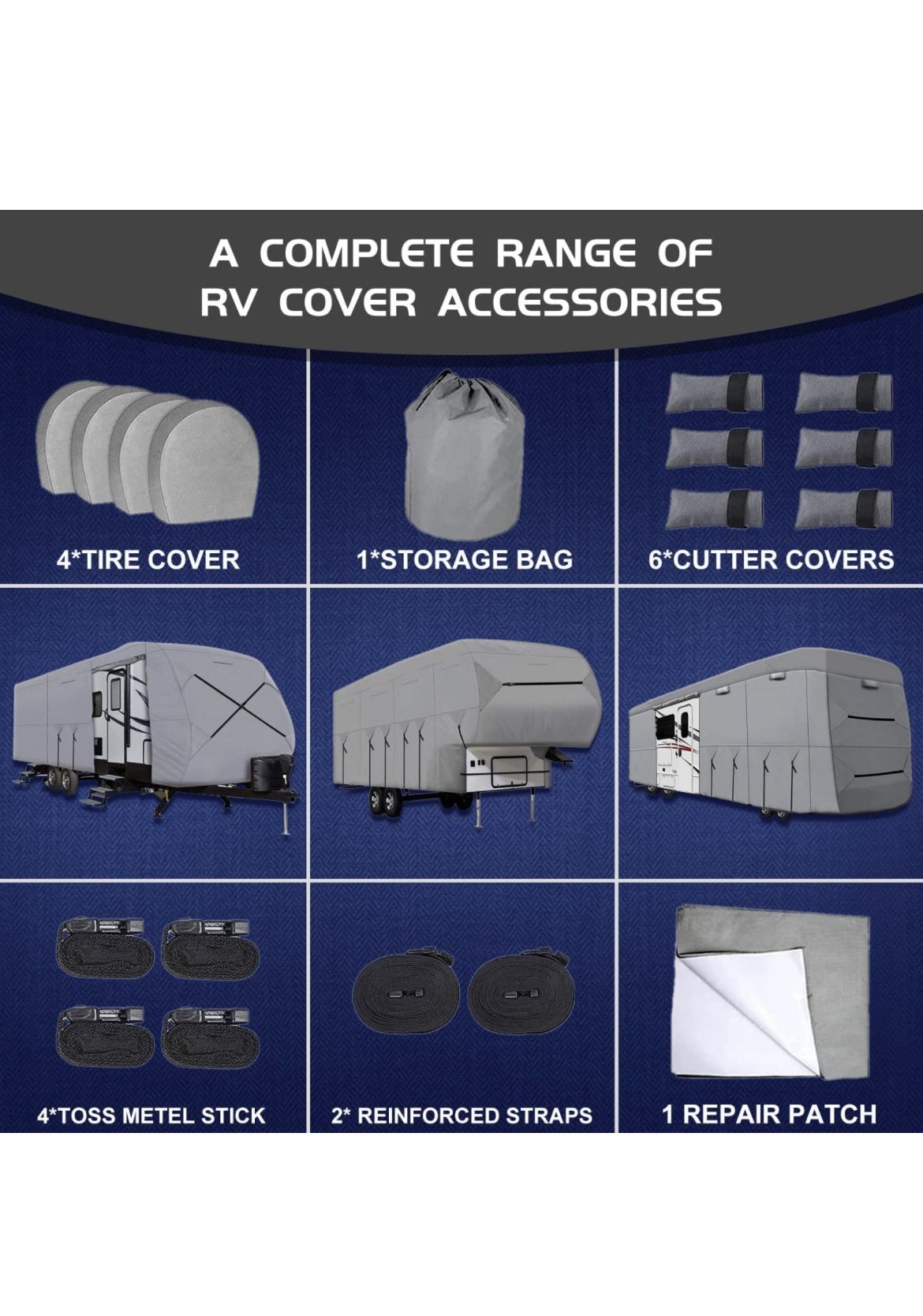 Campfic rv cover windproof upgraded extra thick 4 layers top rv cover
