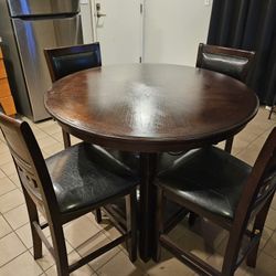 Round Counter Height Dining Table with 4 Chairs
