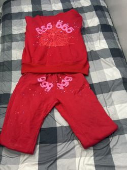 Red Sp5der Number 555 Mens Hoodie