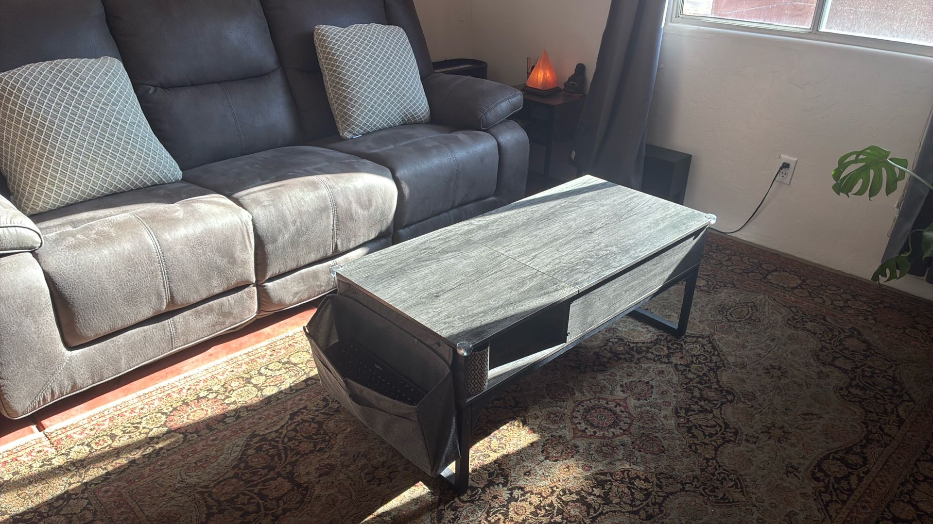 Grey Wood Lifting Coffee Table