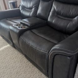 2 seat Leather Power Recliners 