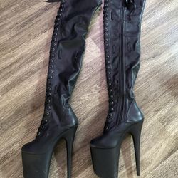 Pleaser Heels Thigh High Boots. Size Women’s 8
